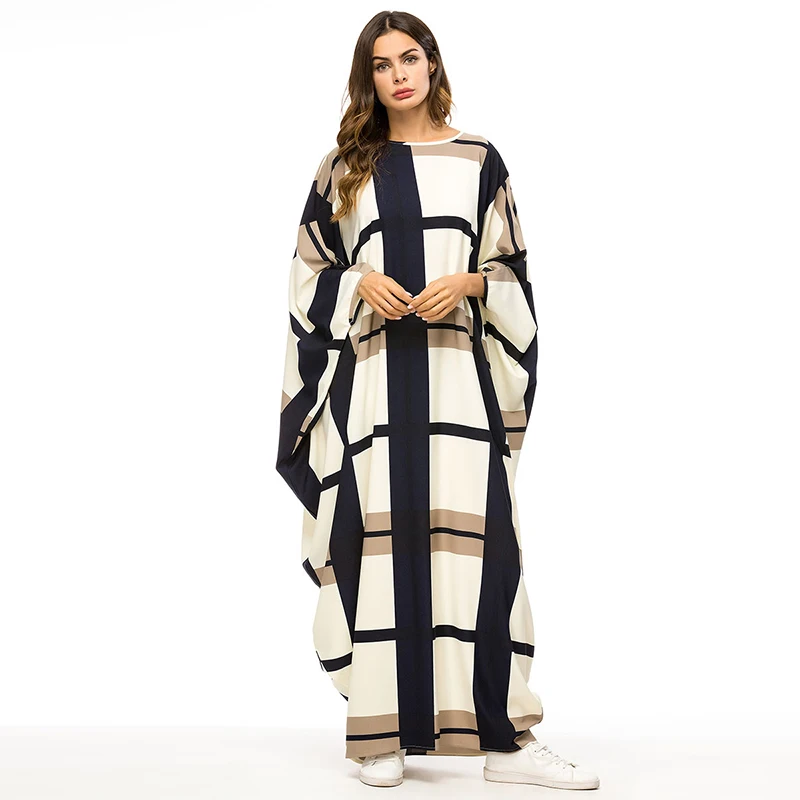 Middle East Muslim Fashion Elegant Bat Sleeve Loose Dress Islamic Turkey Arabic Clothes Dubai Morrocan Kimono Oman African | Тематическая