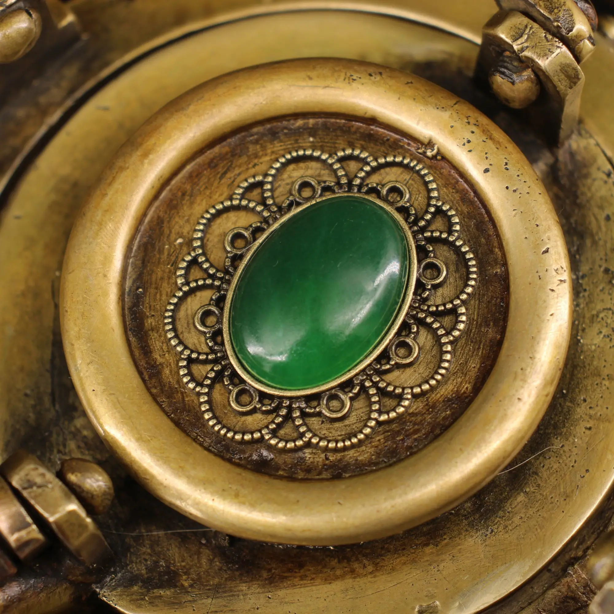 

wedding decoration wedding decoration Collection of old pure copper hand-crafted inlaid gemstone carving zodiac warm jug