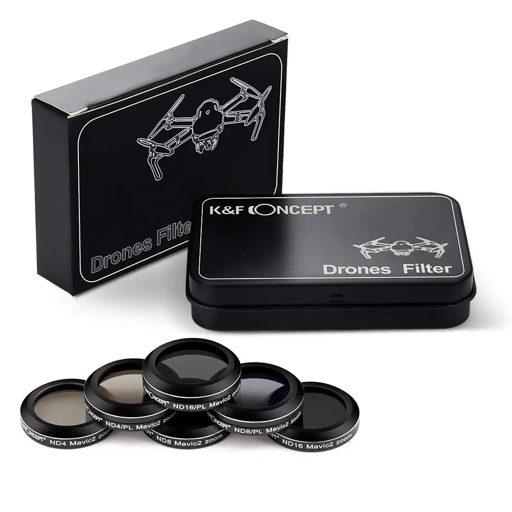 K & F Concept фильтры для объектива 6 Pack (ND4 ND8 ND16 ND4/CPL ND8/CPL ND16/CPL) совместимы с DJI Mavic 2 зум