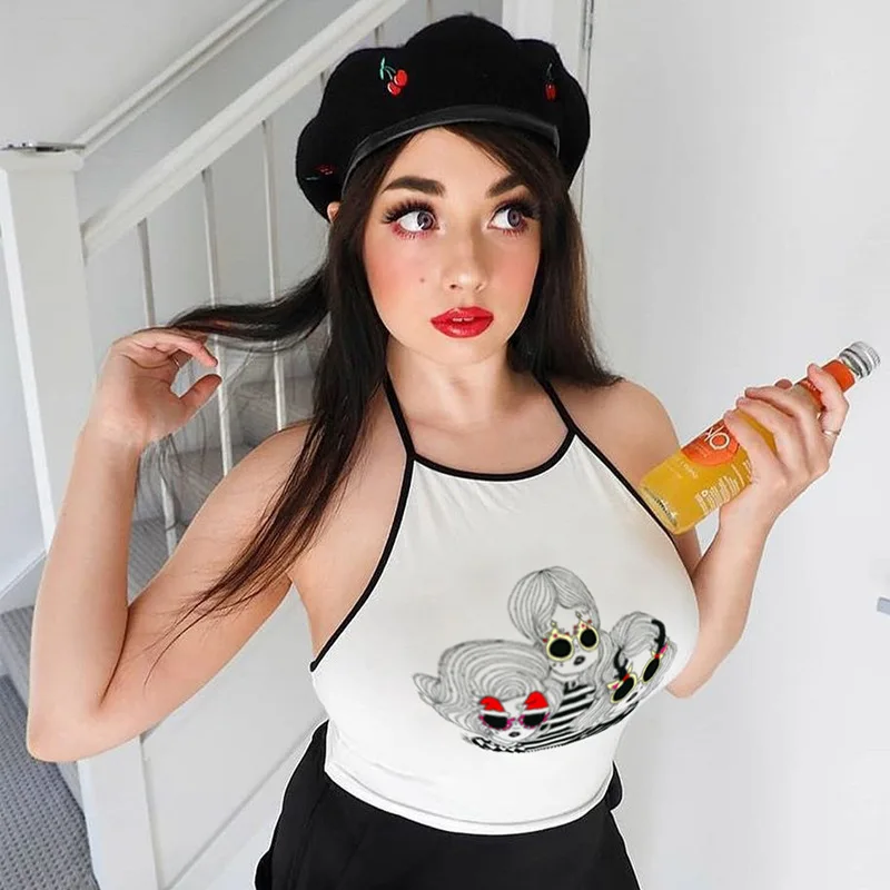 Женская футболка без рукавов с принтом | одежда