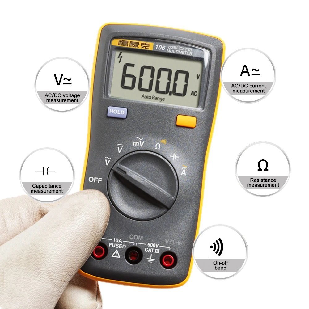 Портативный цифровой мини мультиметр Fluke 106 бесплатная доставка|mini multimeter|fluke 106mini