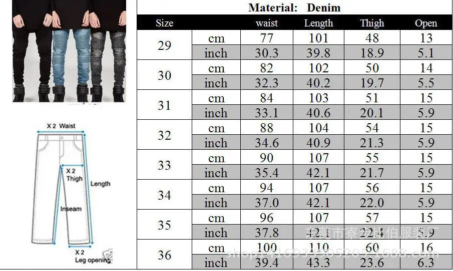 

Men's stretch ripped skinny motorcycle jeans slim-fit denim pants men's elastic waist harem pants men jogging clothes men