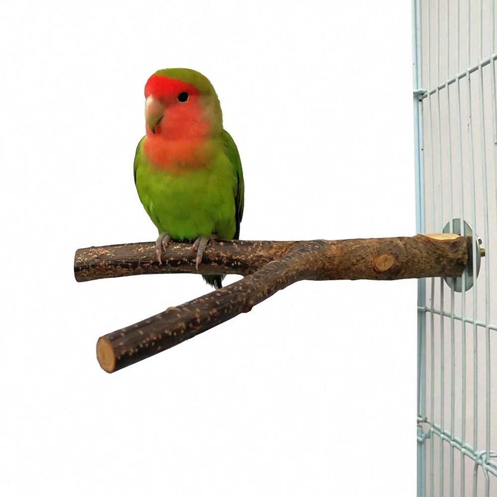 

Wooden Pet Parrot Branch Perches Stand Wood Fork Stand Rack Pet Bird Mouth Grinding Claw Grinding Rest Holder Toy Pet Supplies
