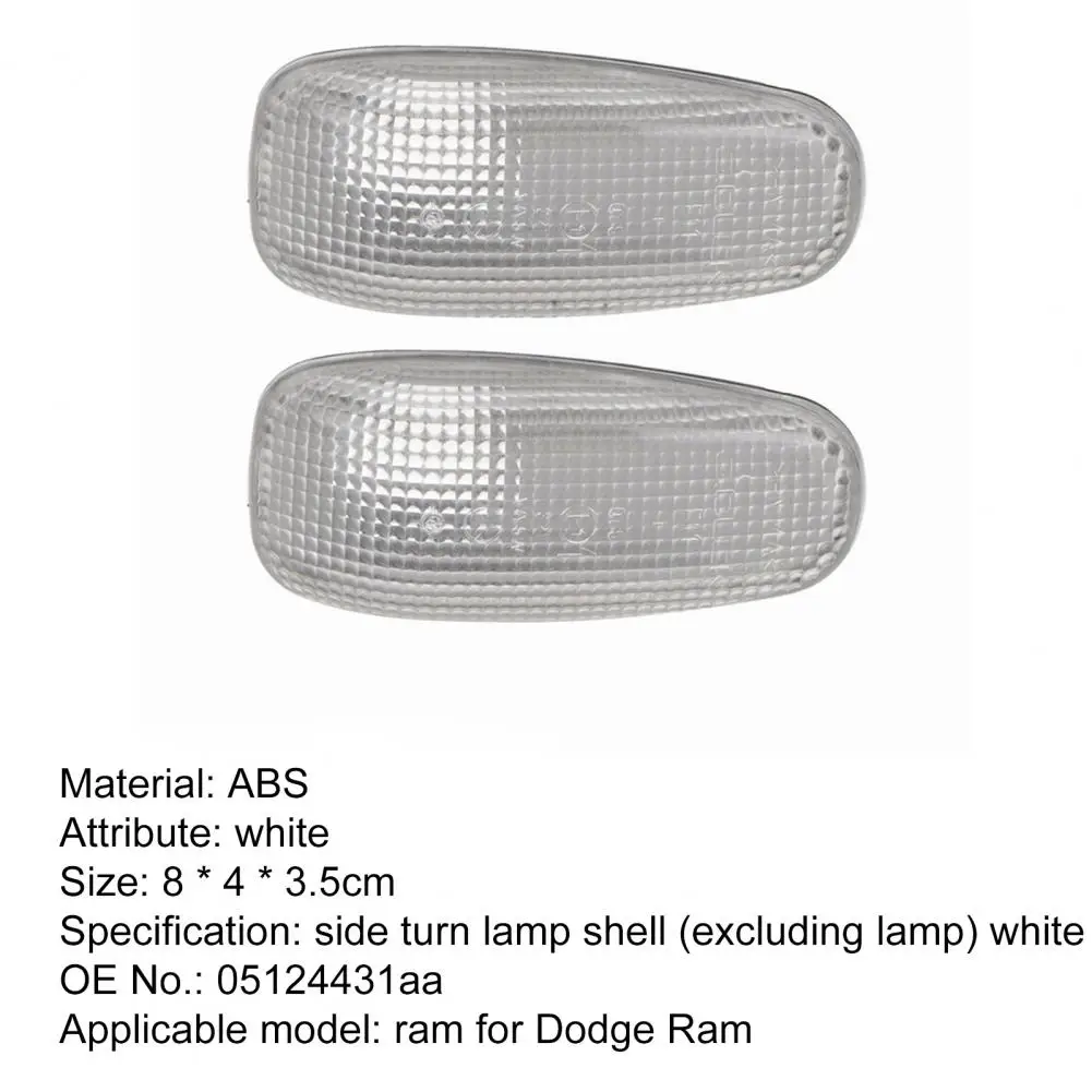 

2Pcs Professional Car Turn Signal Side Repeater Light Cover Trim Guard 05124431AA for Dodge Ram