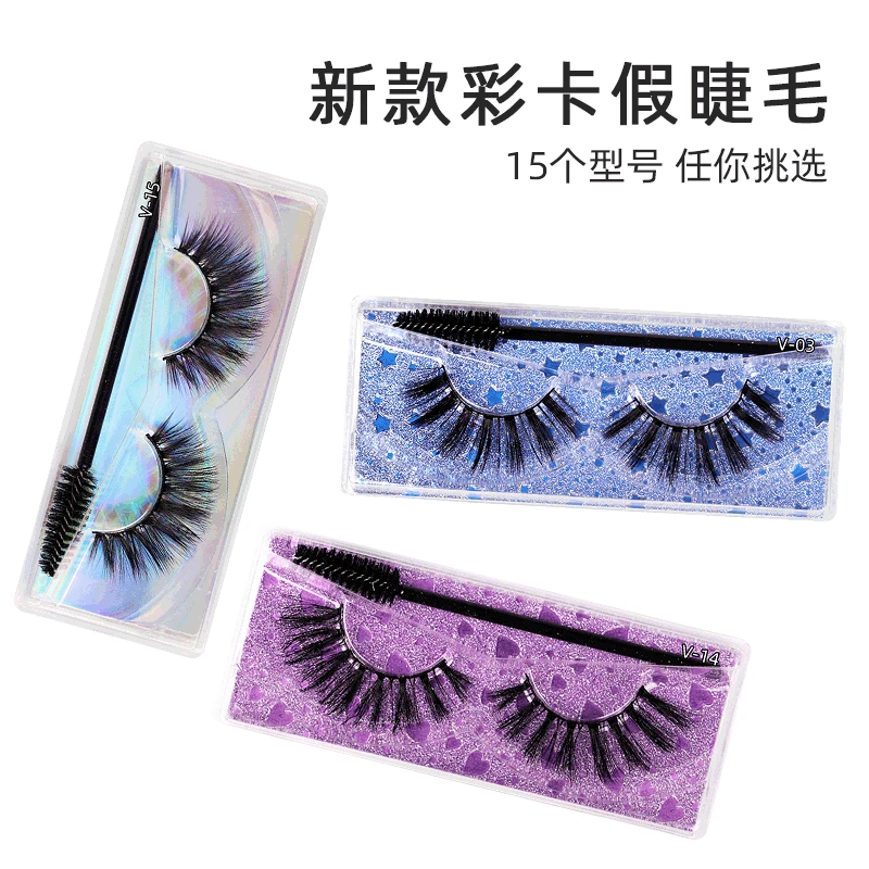 

3D Mink False Eyelashes Natural Small Bunch Of Fluffy False Eyelashes With Brush Reusable Makeup Tools Extension Thick Long