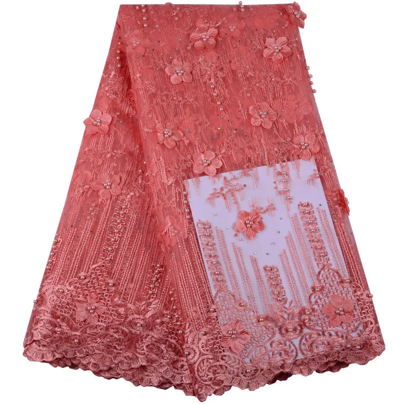 

African nigerian embroidery tulle lace fabric france high quality sewing stone\ beads mesh lace or swess wedding Dress party