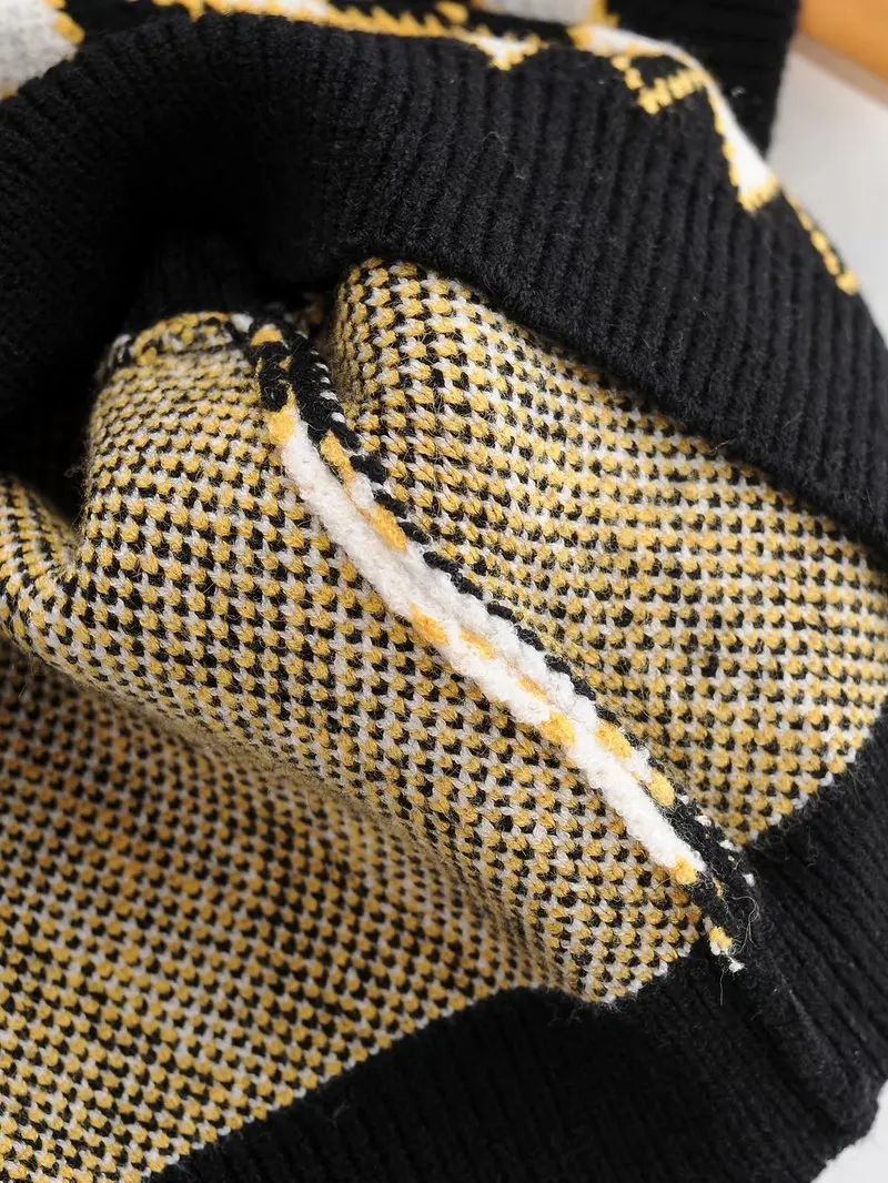 Высокое качество женский свитер жилет с v-образным вырезом вязаные зимние теплые