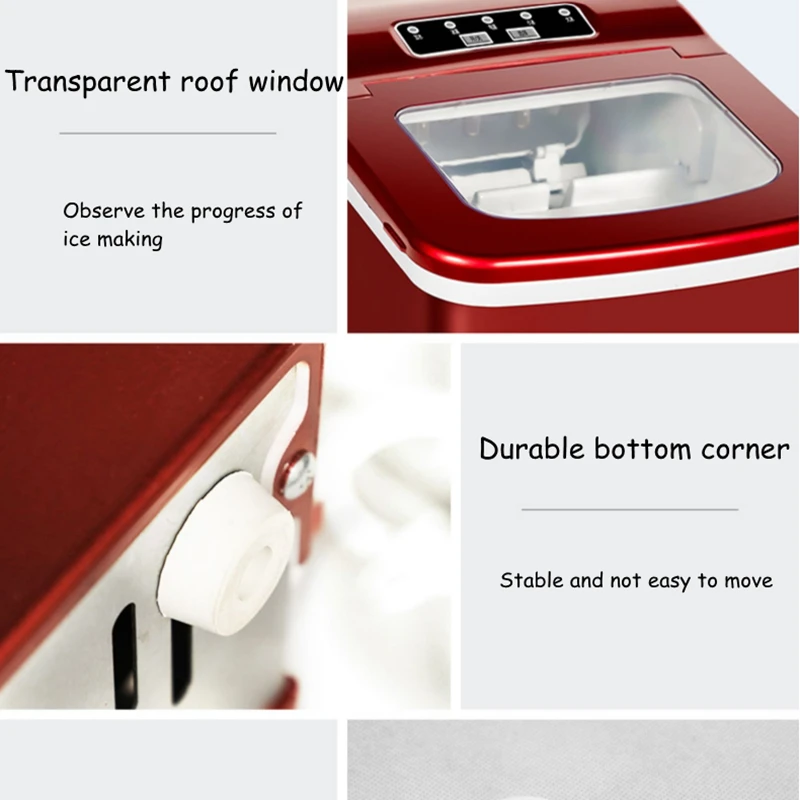 

JRM0511 Aucma Ice Cube Making Machine 15Kg Mini Intelligent Desktop Round Ice Cube Household Commercial Milk Tea Shop AZH-15NE