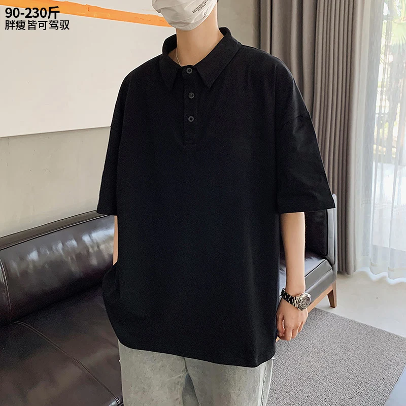

Oversized Casual Polo Shirt for Man and Woman Designer Summer Tee Harajuku Kpop Korean Style