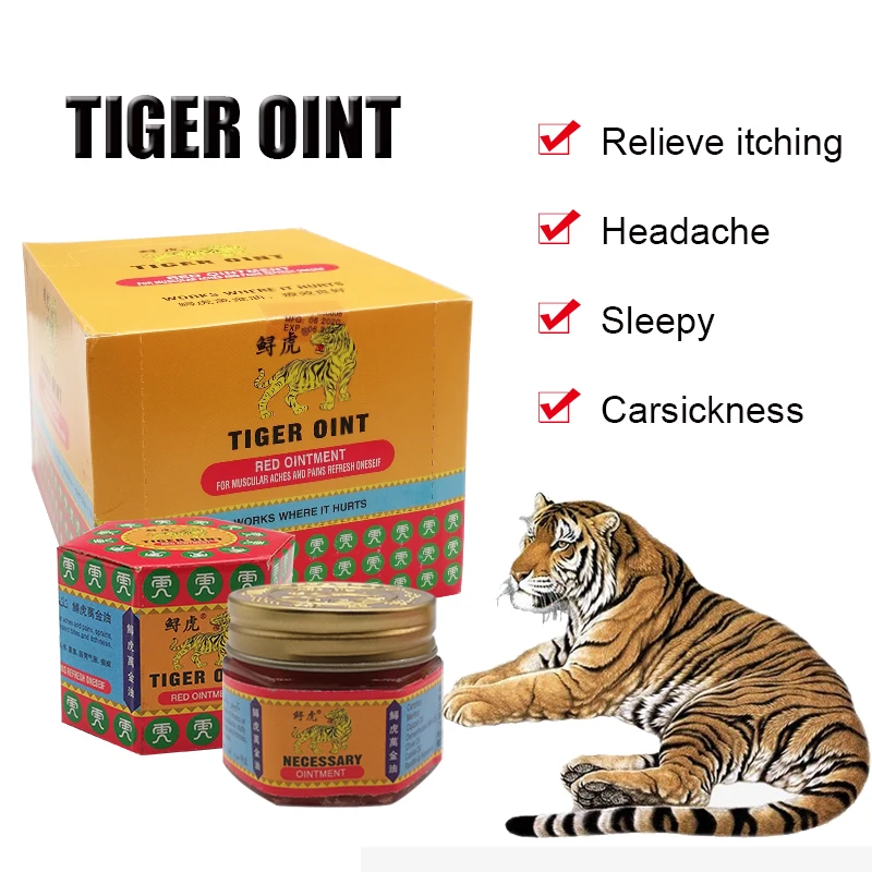 

Red White Tiger Balm 100% Original Painkiller Golden star Relief Muscle/Joint/Back Pain Intment Soothe Itchy Essential Plaster