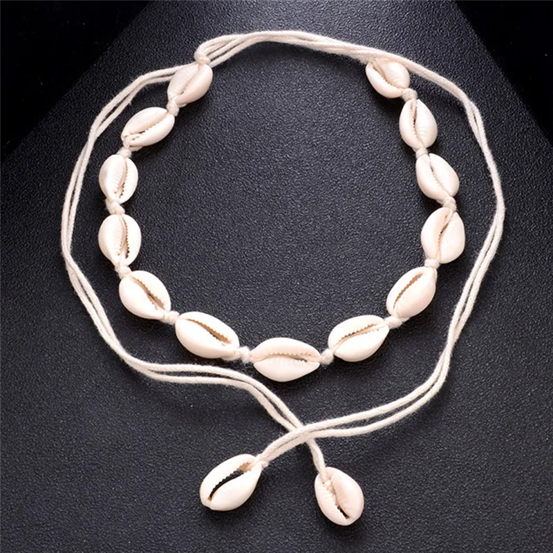 Стильное пляжное богемное морское раковина кулон цепочка чокер ожерелье женские