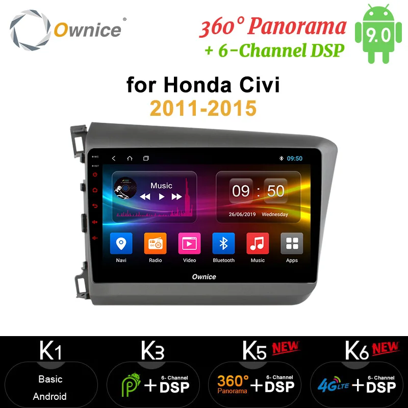Ownice 4G RAM + 64G ROM автомобильный Радио плеер carplay GPS Navi Android 9 0 8Core LTE 360 Pano ram a DSP SPDIF &quotдля