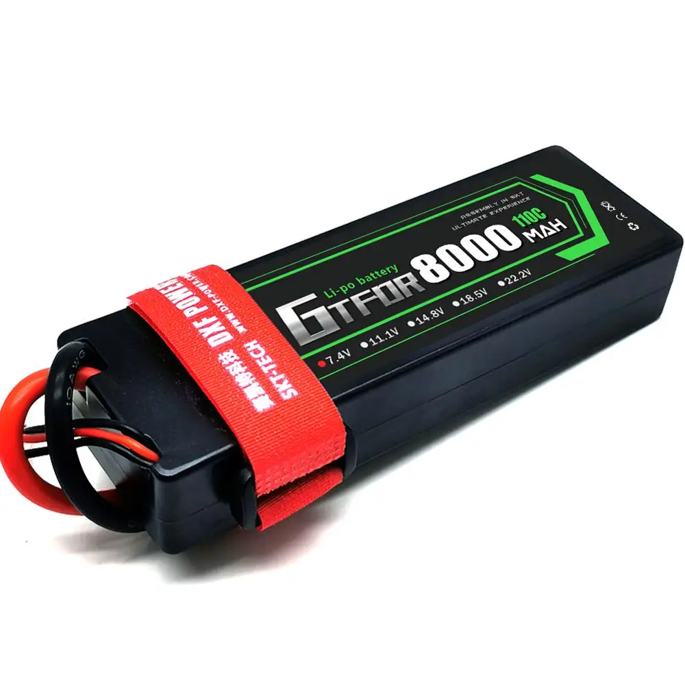 GTFDR Lipo аккумулятор 8000 мАч 7 4 В 110C 2S LiPo RC батарея с Deans Plug для Evader BX Car Truggy Buggy