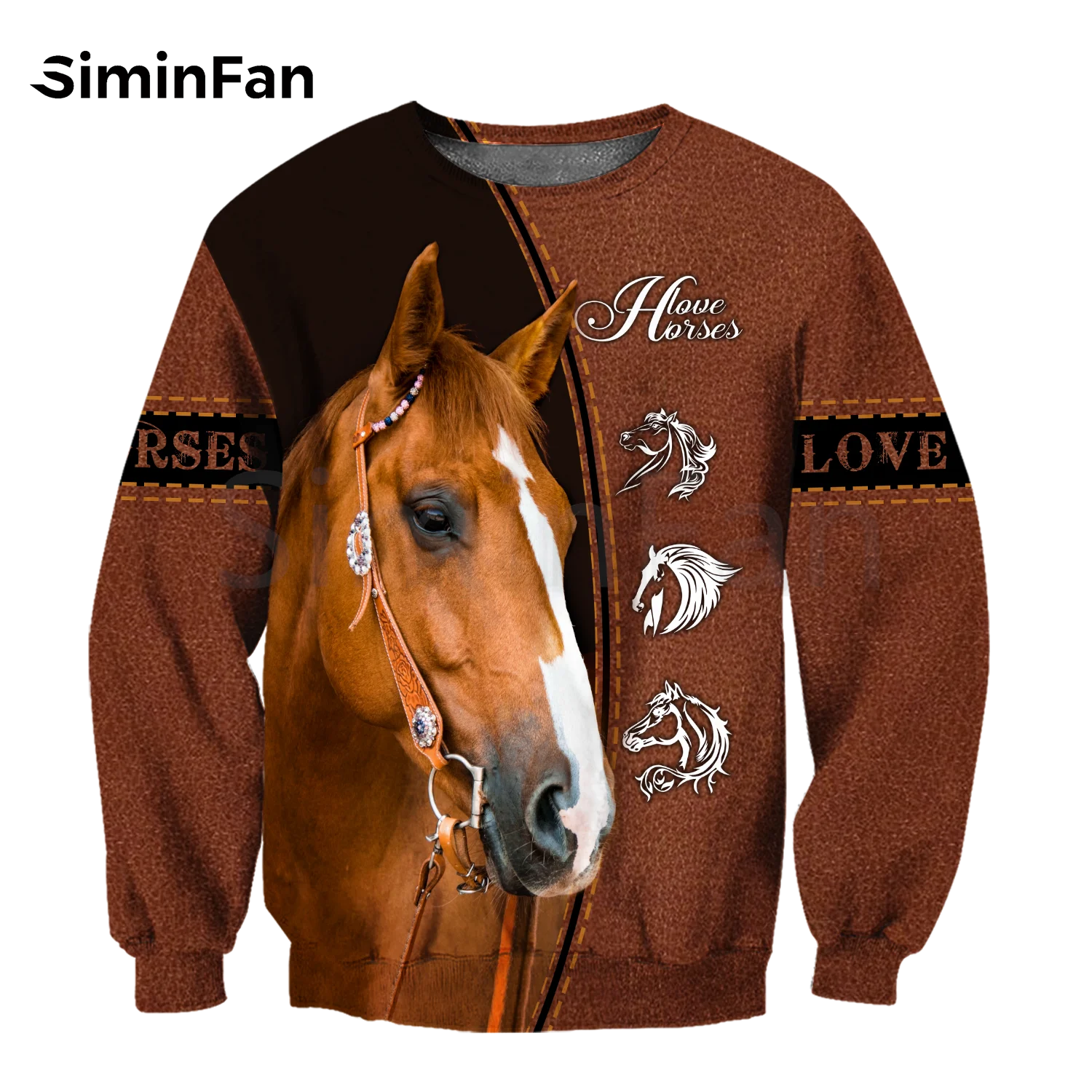 Мужские толстовки с 3D принтом Love Horse художественный Повседневный Свитшот унисекс