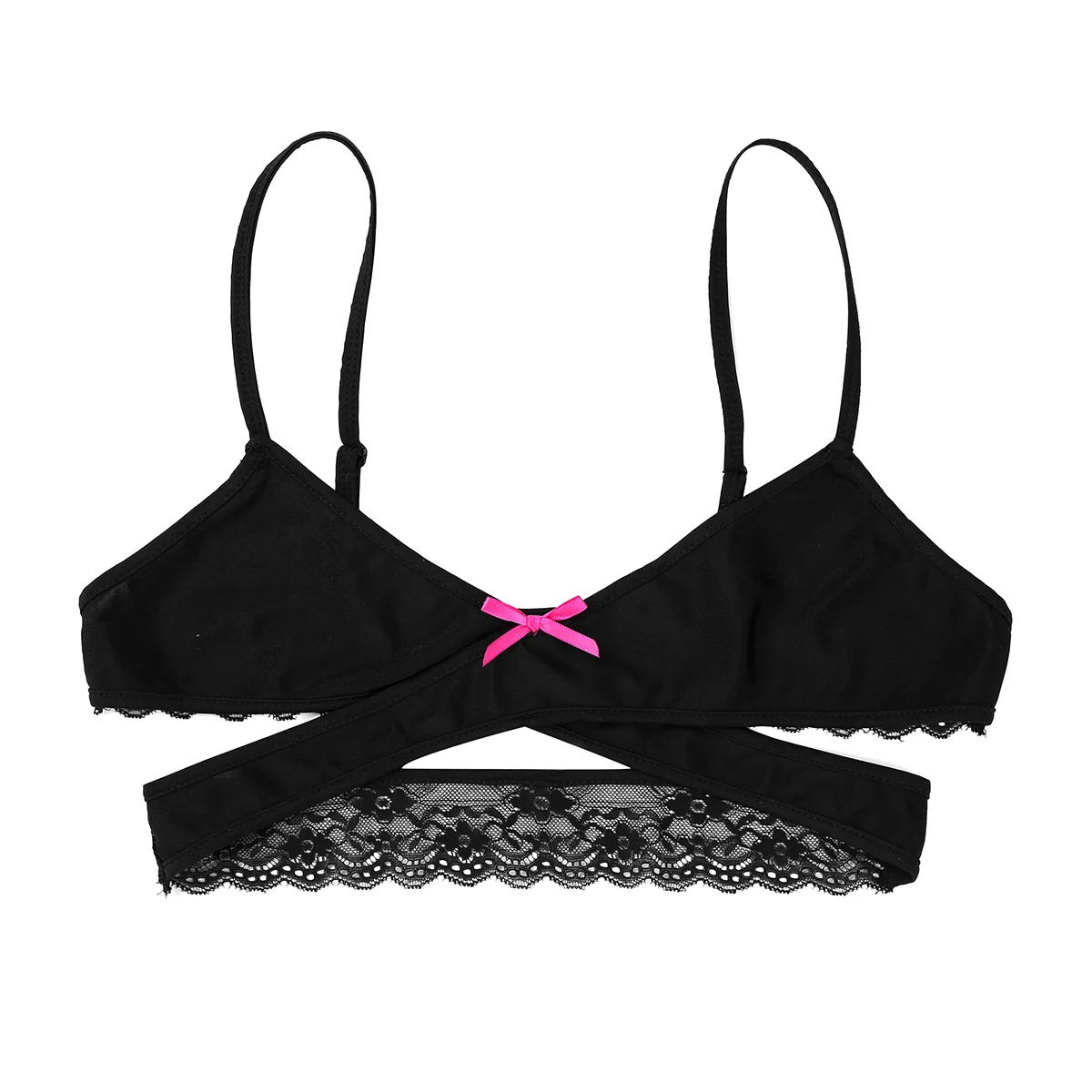 Мужской бюстгальтер без косточек розовое кружевное нижнее белье для геев