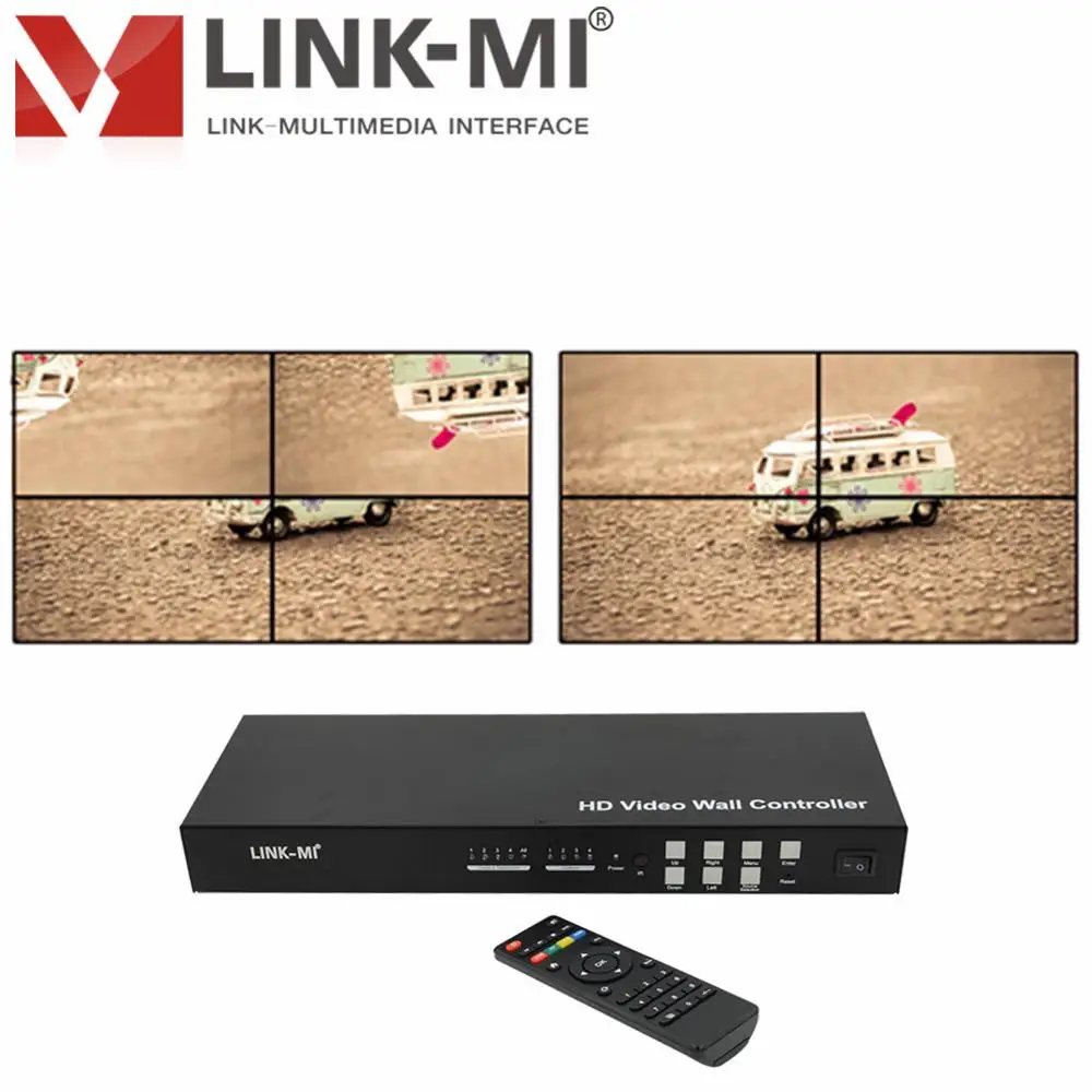 Фото Контроллер видеостены 2x2, HDMI 1x4, настенный контроллер телевизора, поддержка USB, вращение на 180 градусов, 1080P Plug & Play №3