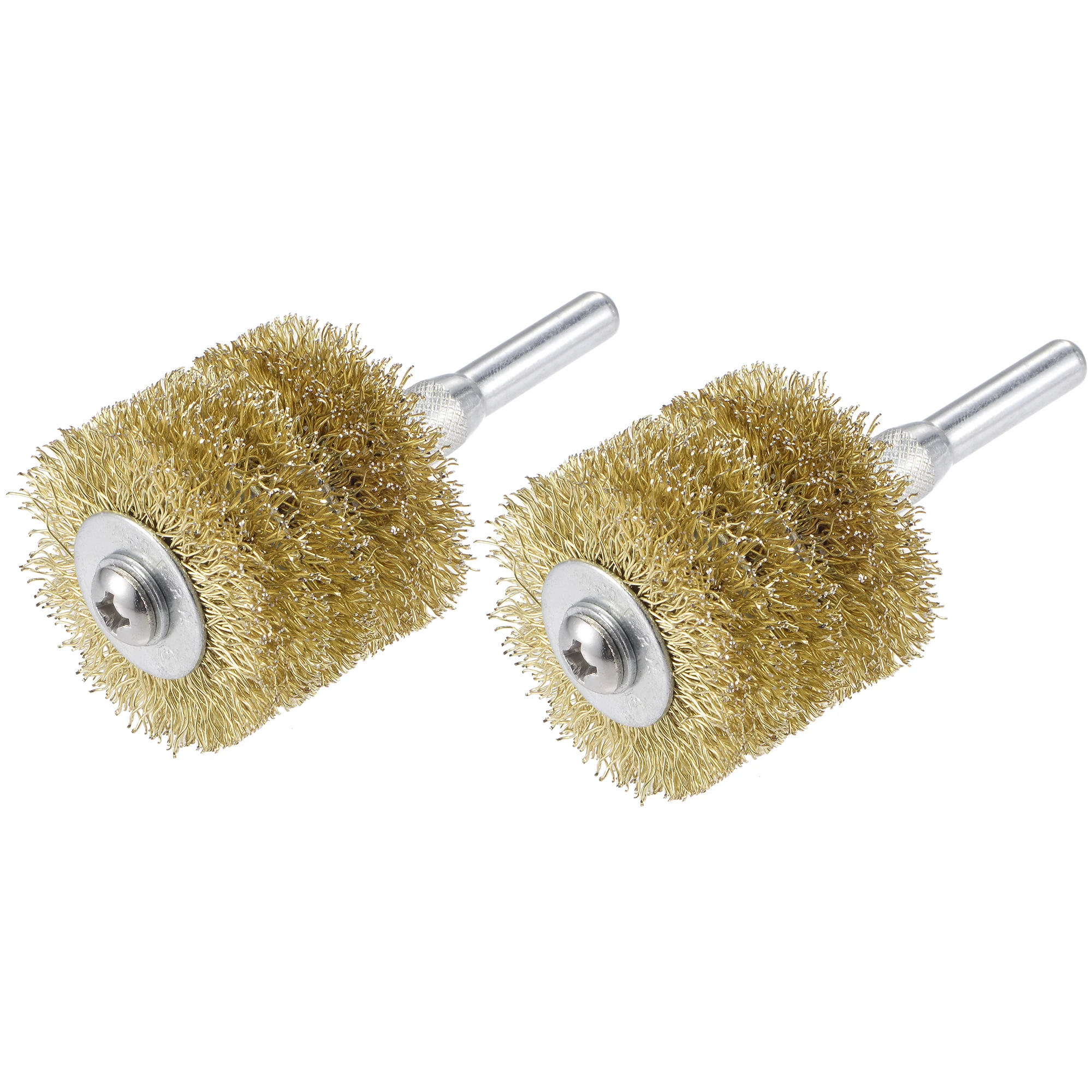 

Uxcell 40mm x 34mm 6mm Shank Stainless Steel Brass Plated Crimped Wire Wheel Brush 2 Pcs