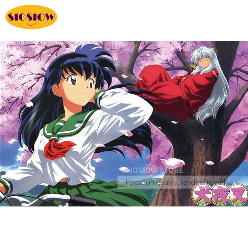 5D DIY алмазная живопись аниме Inuyasha экшн-фигурки Кристалл Полная работа 3D Алмазная
