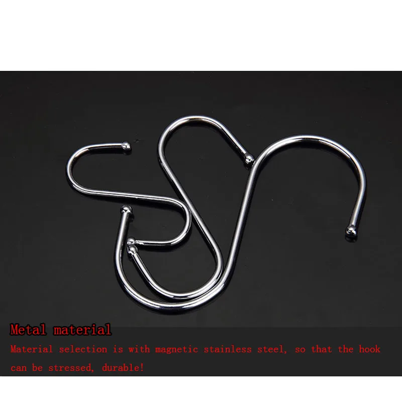 Multifunctional S-shaped hook large medium small strong load-bearing kitchen bedroom supermarket shelf | Дом и сад