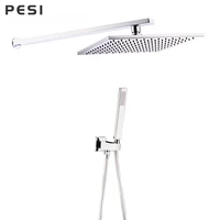 wall mount rainfall shower faucet set chrome concealed bathroom faucets system 81012 head with swivel tub spout mixer tap