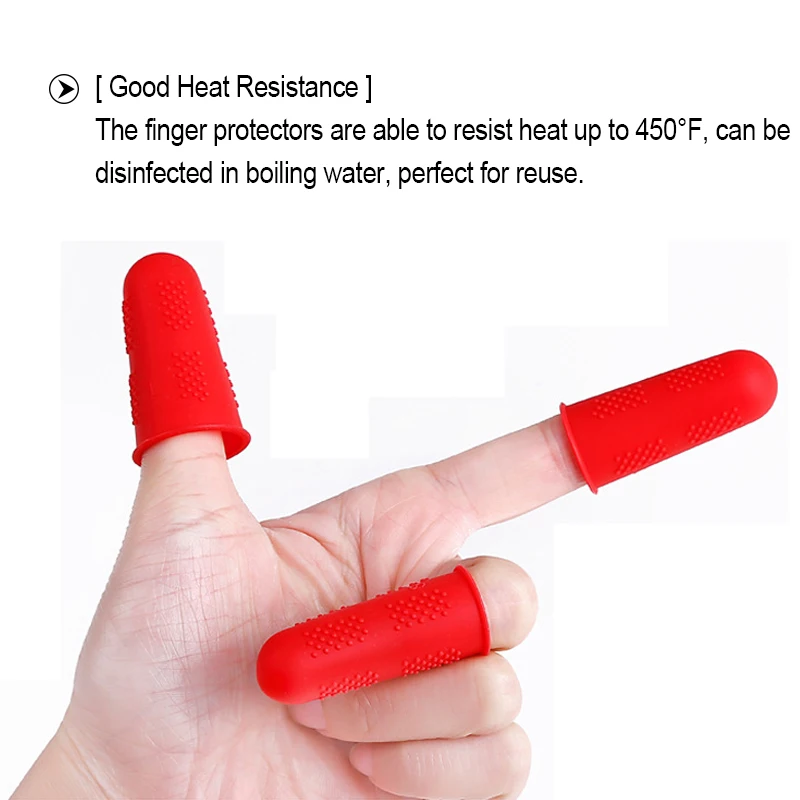 TEENRA 5Pcs Anti-cut Hot Glue Gun Finger Caps Silicone Protector Heat Resistant BBQ Gloves Anti-slip Cover | Дом и сад
