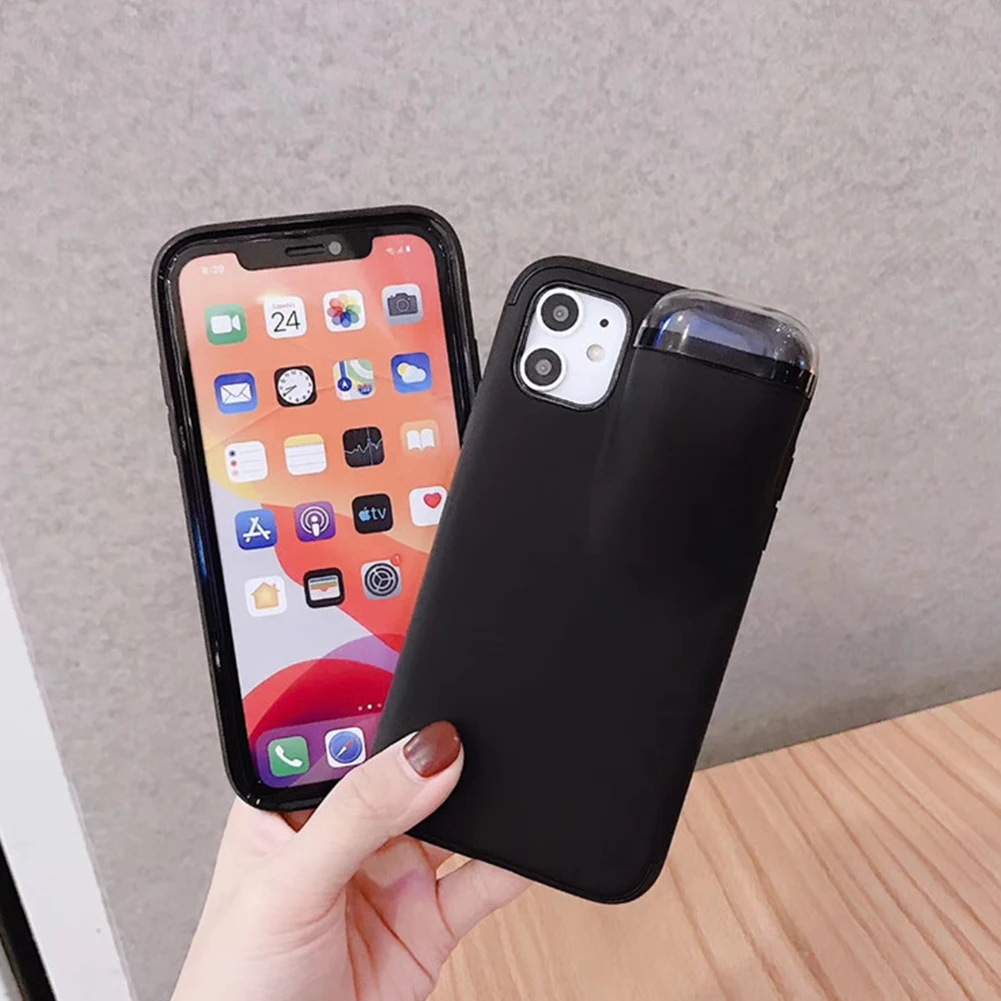 2 в 1 чехол для телефона коробка хранения наушников iPhone 11 Pro XS MAX XR X 7 8 Plus Apple AirPods