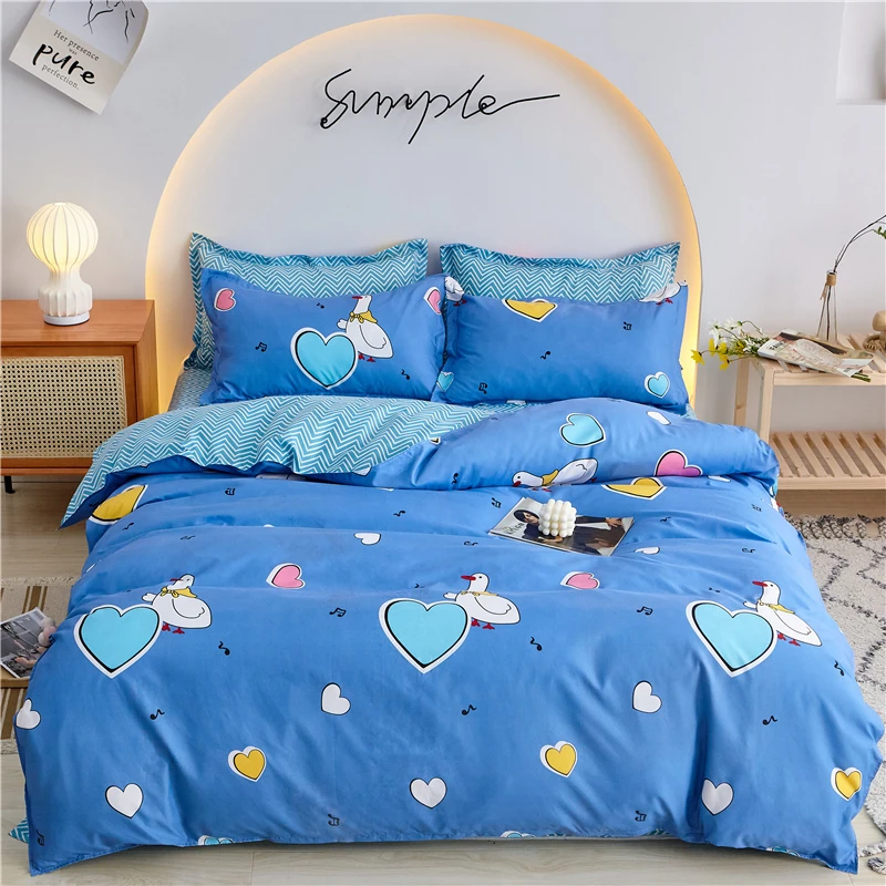 

Simple bedding bed on the bed duvet cover sheet set bedding double bed bed cover for family luxury bed cover king size