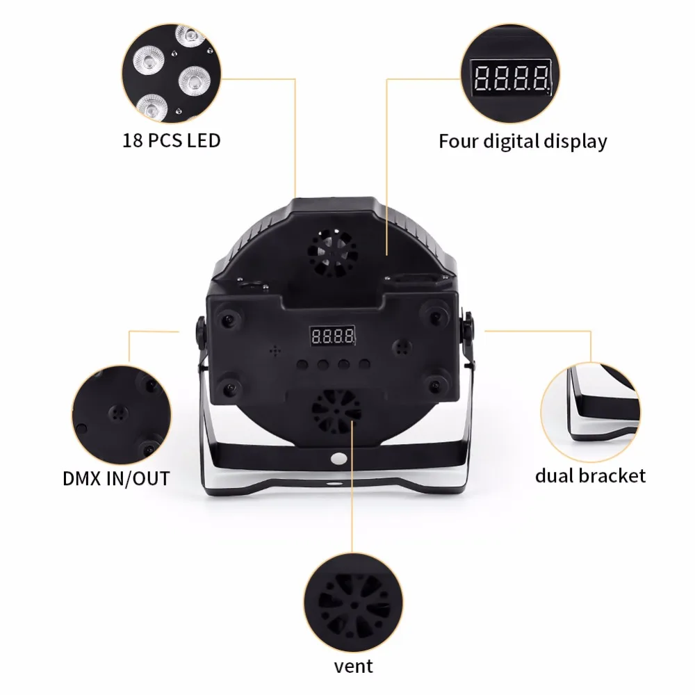 Светодиодный прожектор par с мультичипом RGBWA UV rgbw 4в1 5в1 6в1 светодиодный DJ DMX 7X12 Вт 7x18 Вт 7x15 Вт светодиодный плоский светильник SlimPar Quad без шума