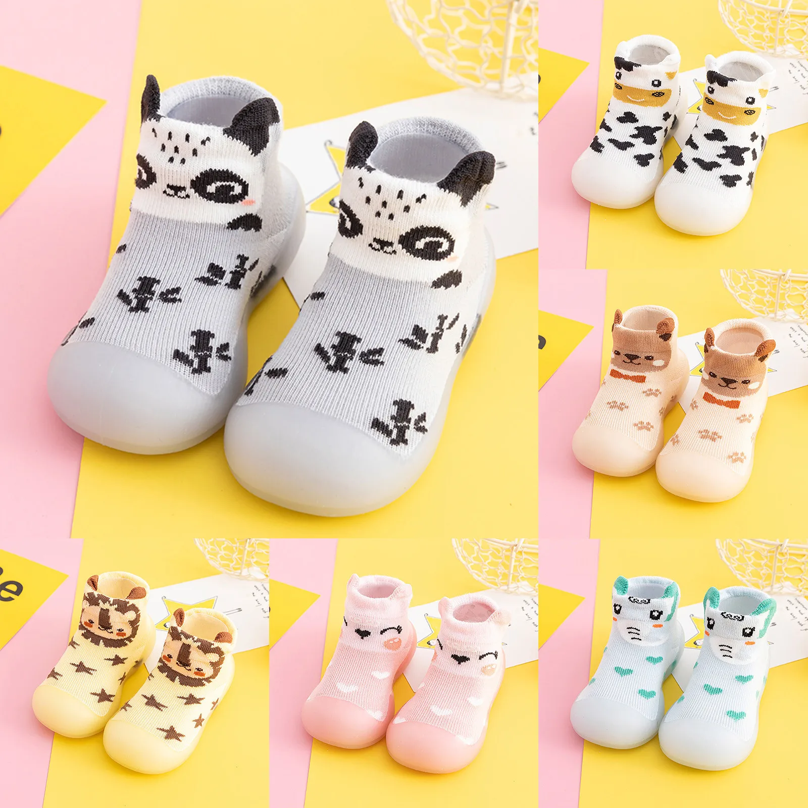 

Туфли детские унисекс, мягкая резиновая подошва, вязаные, Нескользящие, обувь для первых шагов, начинающих ходить детей, для девочек