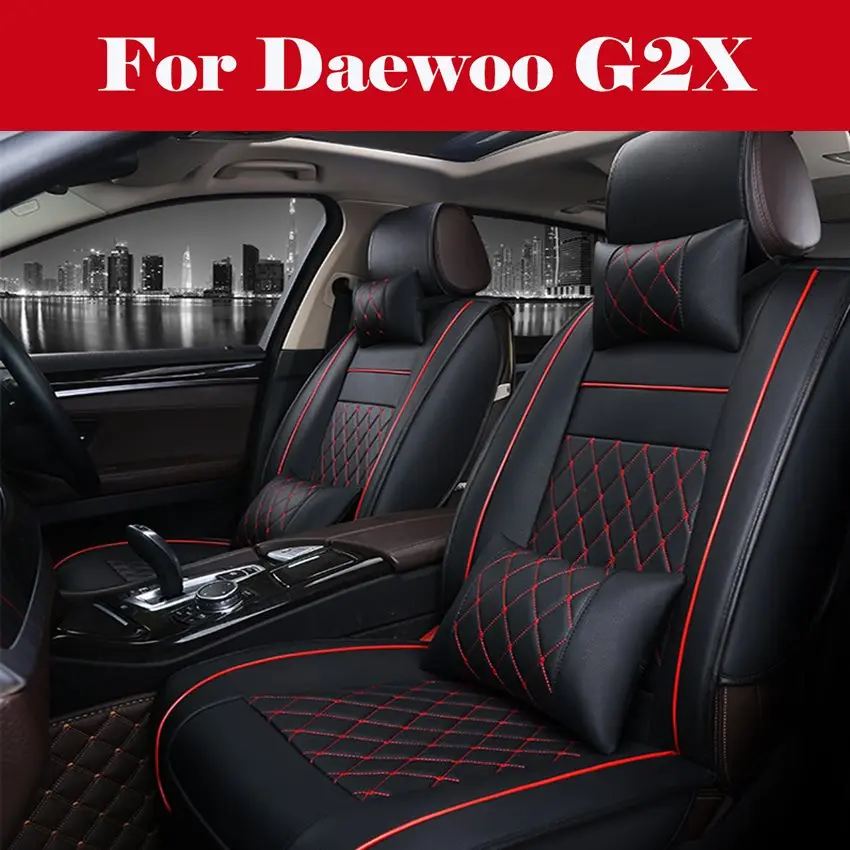 

5 Car Seat Covers Full Set with Waterproof Leather Universal for Sedan SUV Truck Seat cushion For Daewoo G2X