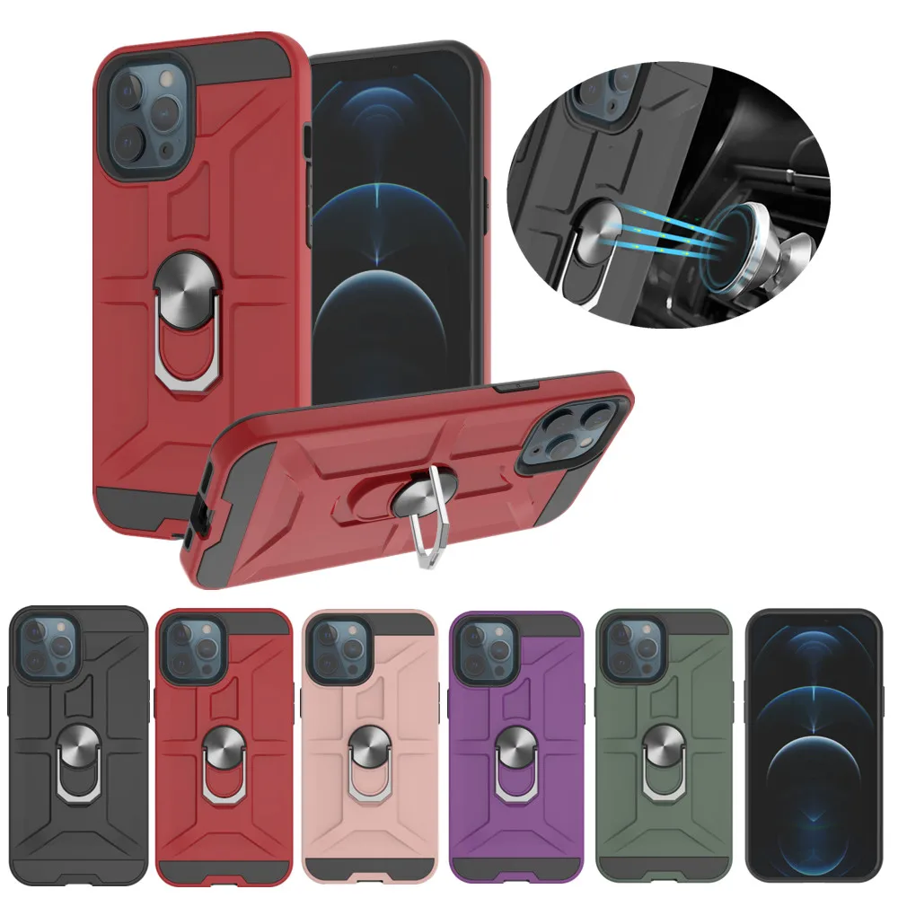 

Armor Car Magnet Case for iPhone 12 11 Pro Max XS XR 7 8 Plus SE 2020 Shockproof Back Cover Ring Holder Hybrid Protection Fundas