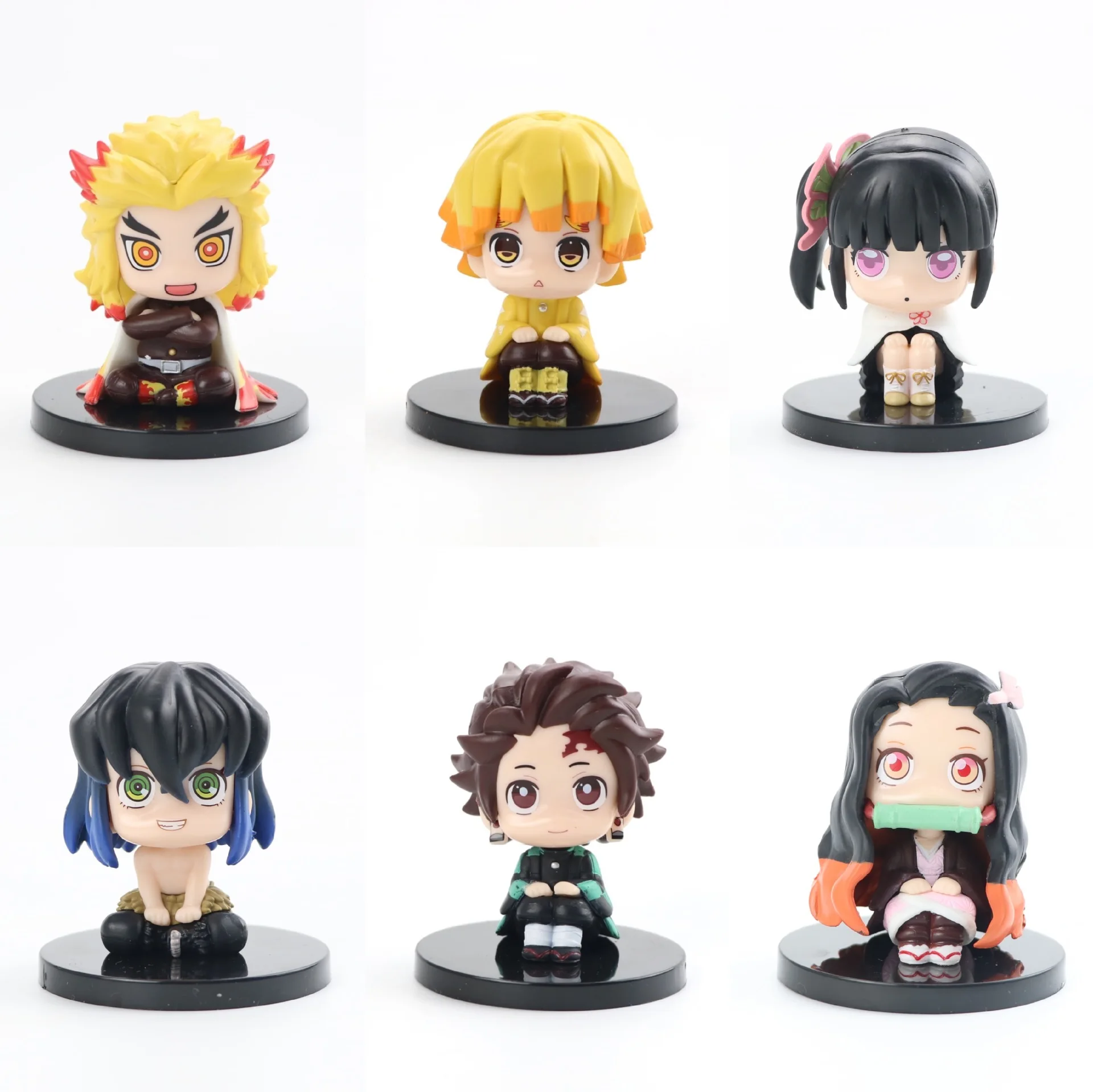 

Kawaii Q Version Demon Slayer Sitting Ghost Doll Tanjiro Nidouzi Inosuke Zenizu Figure Movie Model Toys Kids Xmas Gifts 4 Styles