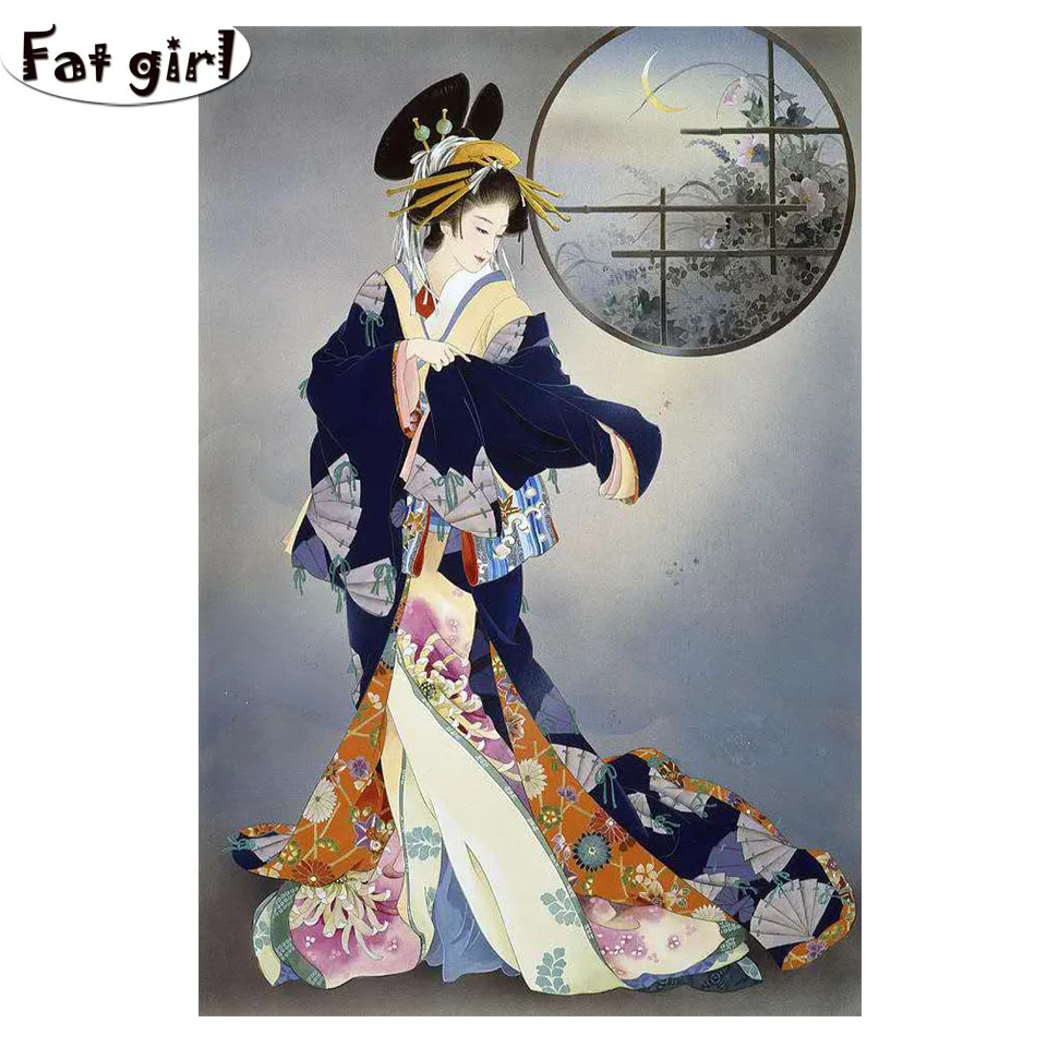 

5D Diamond Painting Ancient Kimono beauty Art cross stitch Kits Home Decoration diamond rhinestone Embroidery Full Drill art