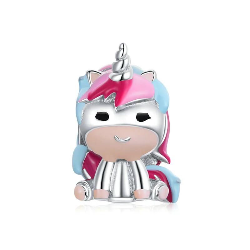 Новый серебристый цвет fule Unicorn Diy Bead подходит для европейского шарма Pandora