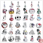 Новый Колокольчик для елки подвеска в виде снеговика Санта-Клауса дерева DIY Изящные бусины подходят для оригинальных шармов Pandora серебро 925 пробы браслет ювелирные изделия