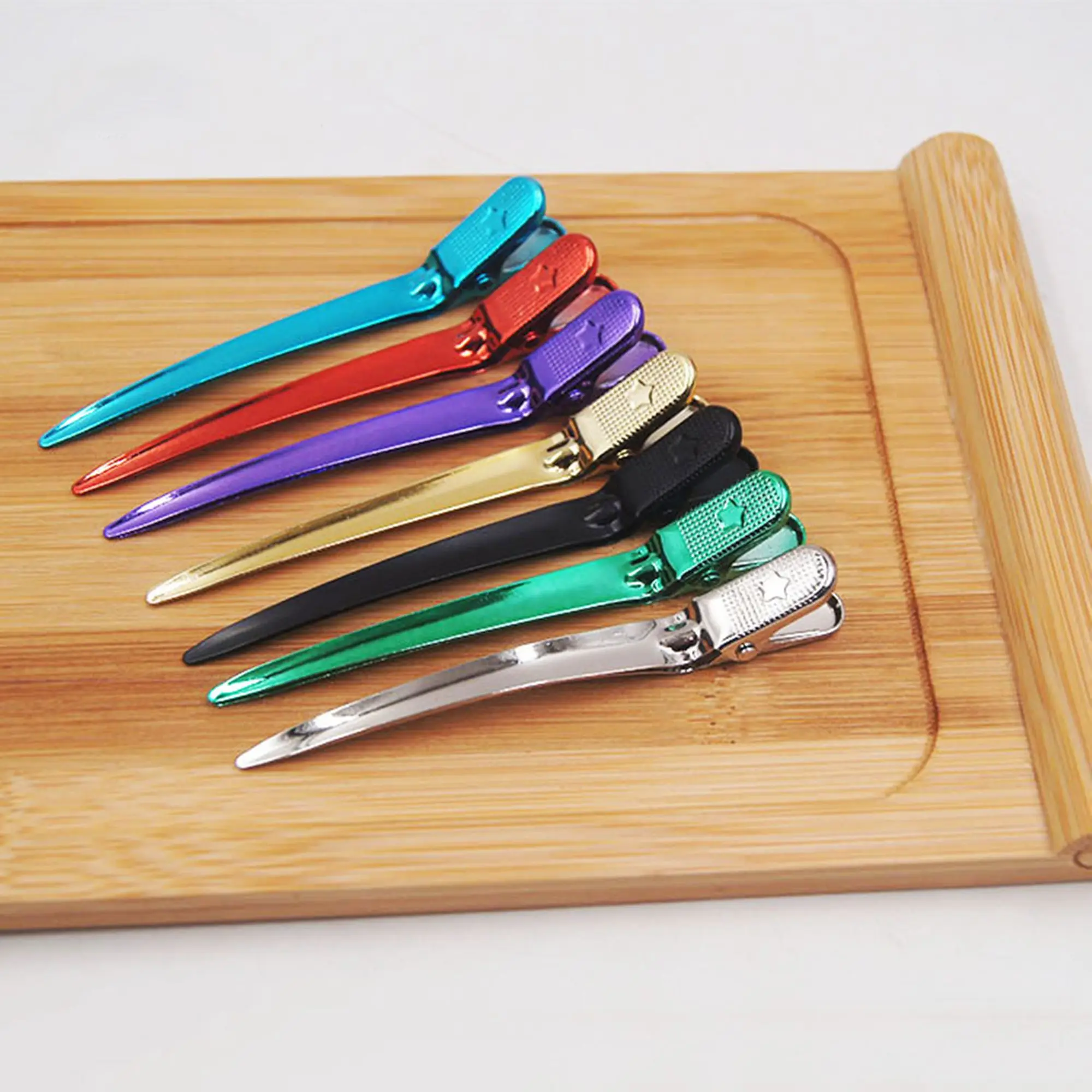 6 шт./лот цветной стальной зажим для парикмахерской разделения a word в форме