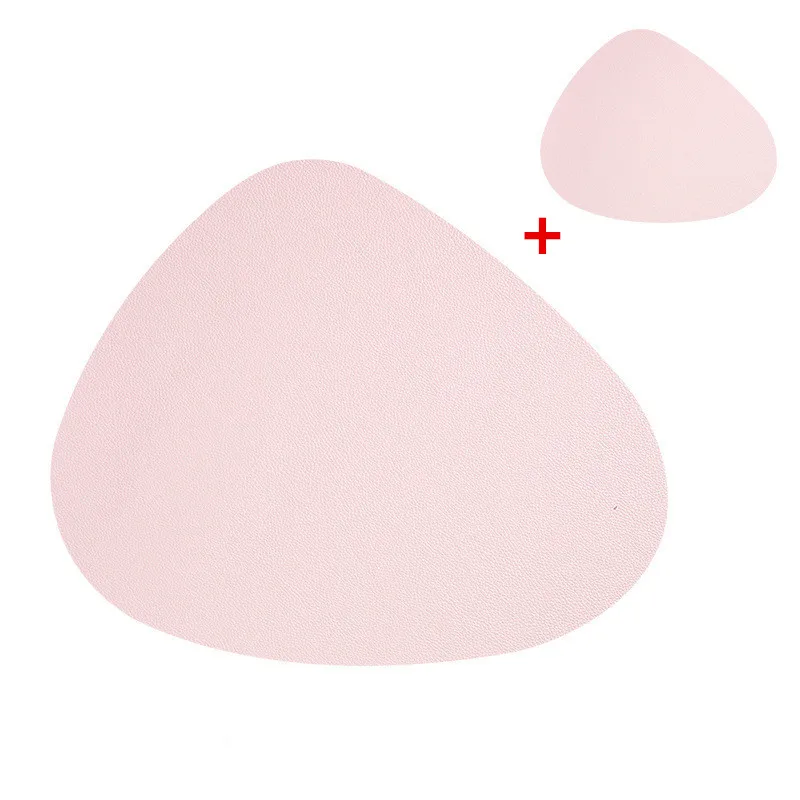 Pink Коврик для столовых приборов коврик из искусственной кожи водонепроницаемый Теплоизоляционный нескользящий мягкий черный коричневый моющийся подстилка - Цвет: Pink