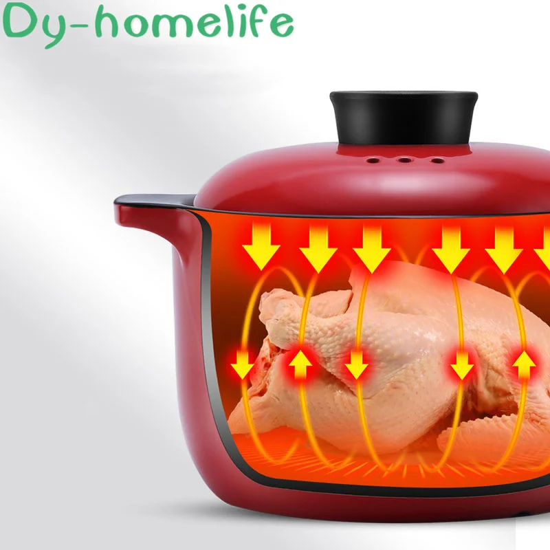 Керамическая кастрюля большого размера китайский красный горшок для супа