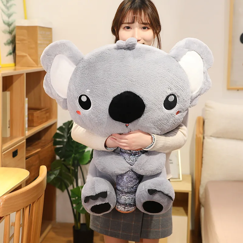 

1pc 45/70CM Lovely Large Koala Holding Tree Stump Plush Toys Stuffed Soft Animal Koala Bear Doll Cute Birthday Gift for Children
