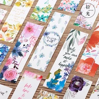 30pcs beautiful flower bookmark english letter message card book mark for books school office supplies stationery