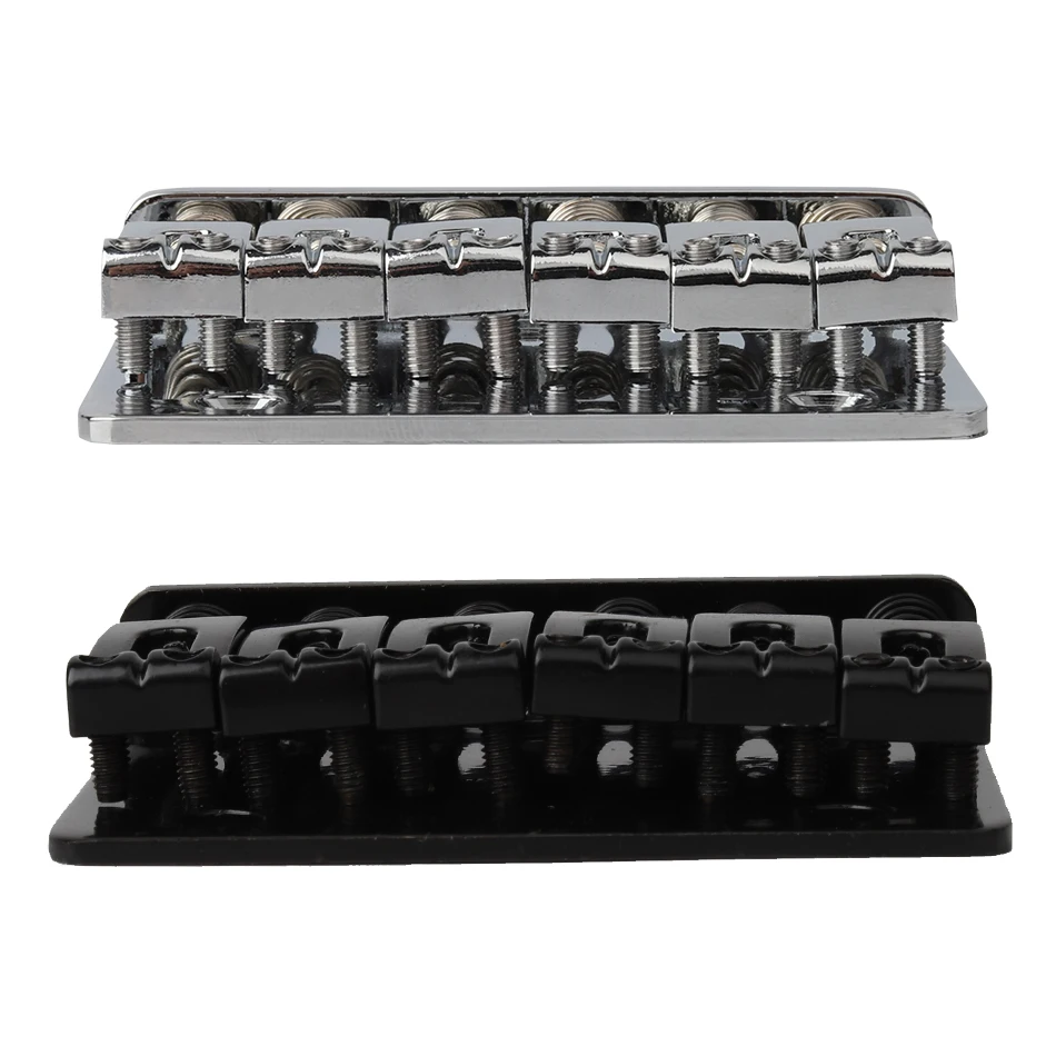 6 string 65mm metall fest hardtail sattel brücke top load gitarre saitenhalter für e gitarre zubehör chrom und schwarz free global shi