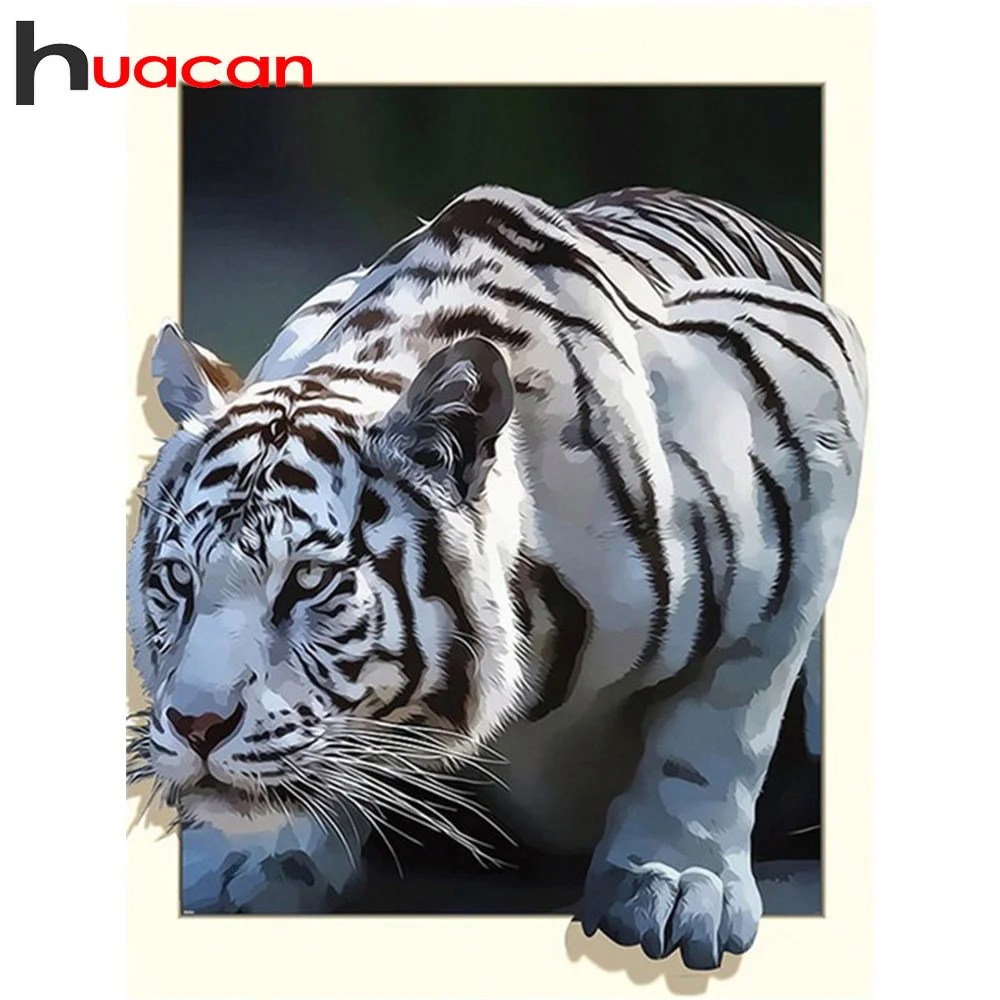 

Алмазная живопись Huacan для творчества, тигр, комплекты, украшение для дома, алмазная вышивка, картины с животными, стразы