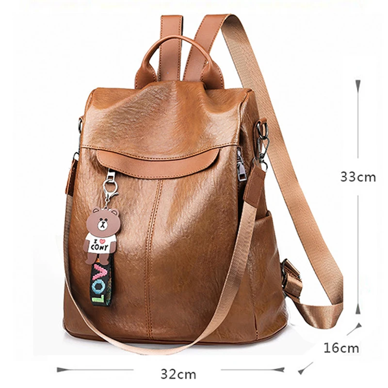 

2020 New Anti Theft Women Backpacks Multifunction Female PU Leather Backpack for Teenage Girls School Bag Sac a Dos mochila