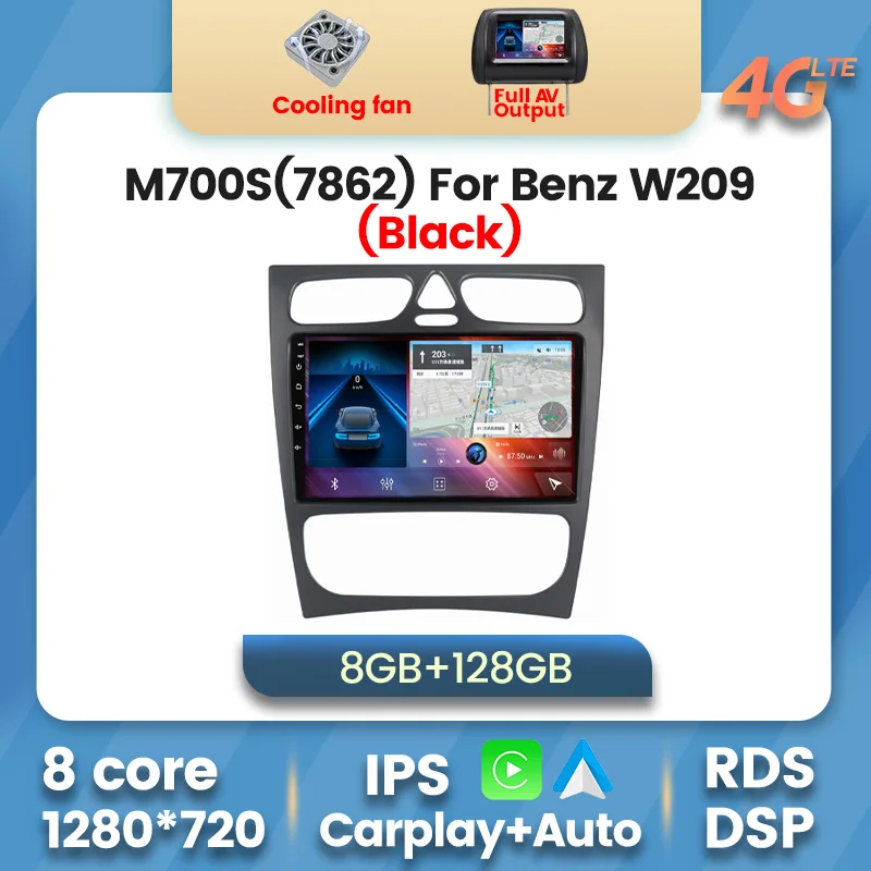 

1280x720 Android 11 DSP Car Radio Multimedia Video Player GPS for Mercedes Benz C Klasse W203 C200 C230 C240 C320 C350 CLK w209
