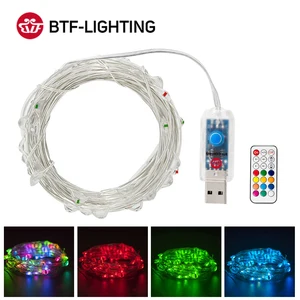 WS2812B USB RGB светодиодная Пиксельная лента 10 светодиосветодиодный sm 2 м 5 м 10 м с контроллером RF 21 клавиша полноцветная индивидуально модифицируемая подсветка DC5V