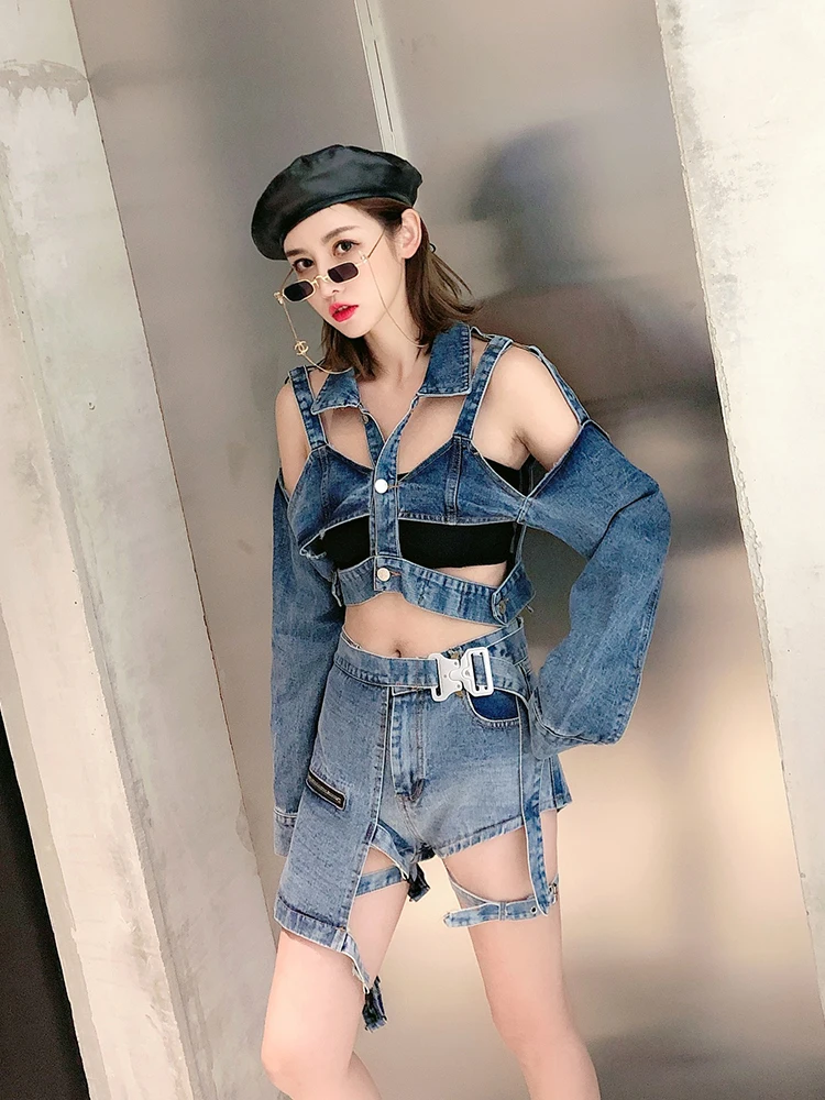 Европейские товары Новинка осени 2019 индивидуальная короткая джинсовая куртка с