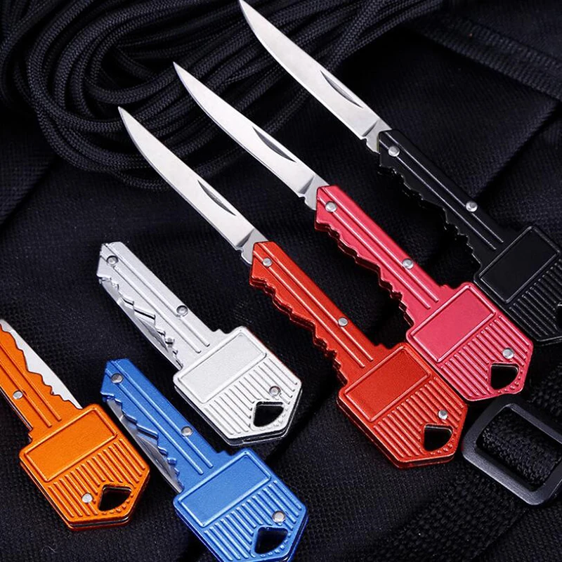 Брелок для ключей Мини нож в виде ключа с несколькими лезвиями фруктов складной