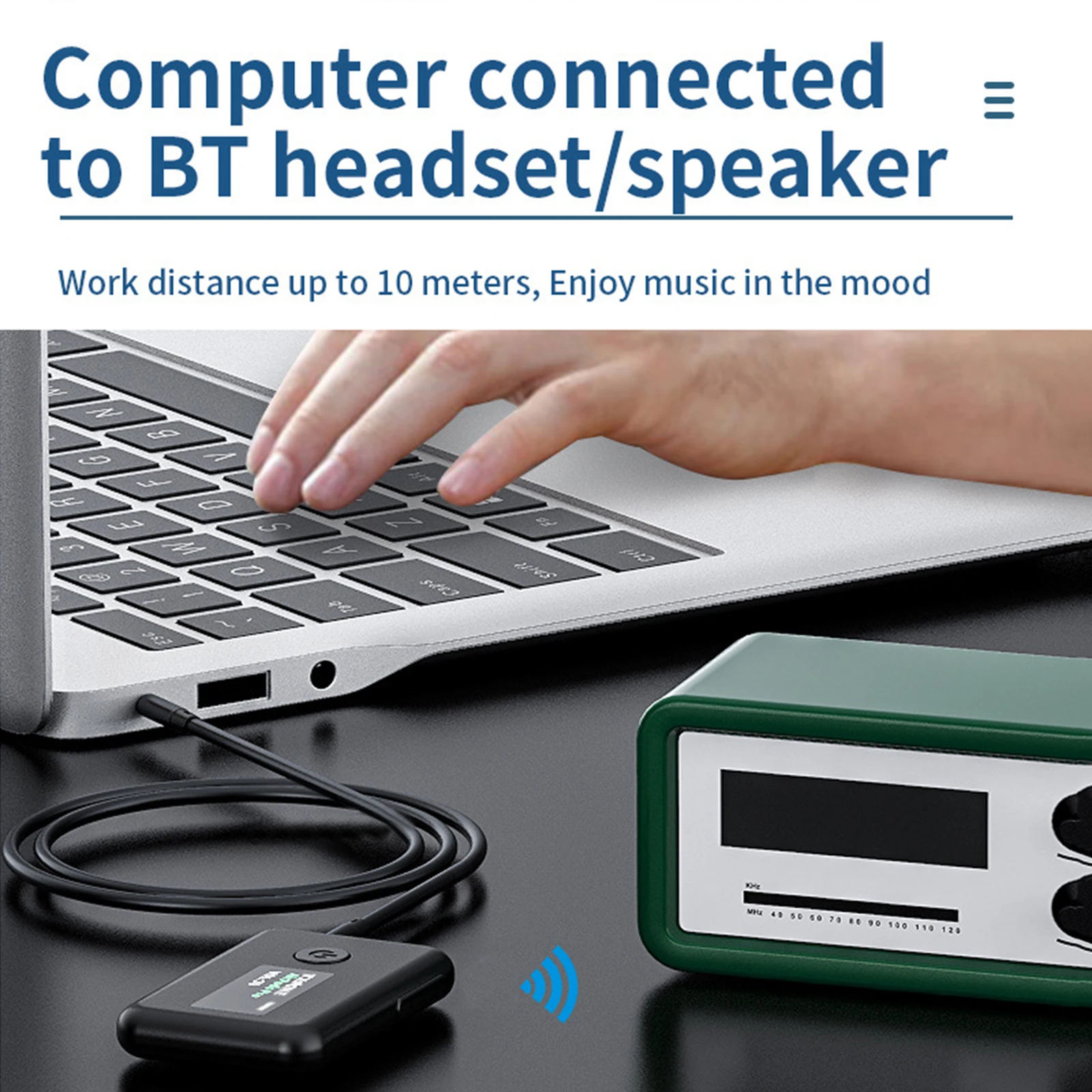 Bluetooth5.0 Transmitter Receiver Screen Display Audio Adapter Splitter For Computer Earphone TV 2-In-1 Receive And Transmit | Электроника