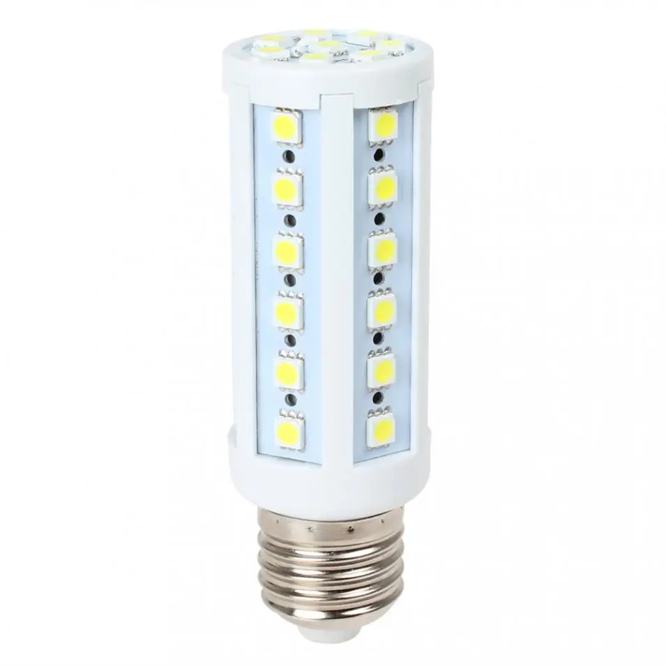 Светодиодная лампа E27 110 V/220 V 9W 44x5050 SMD высокояркая теплая белая/Белая светодиодная
