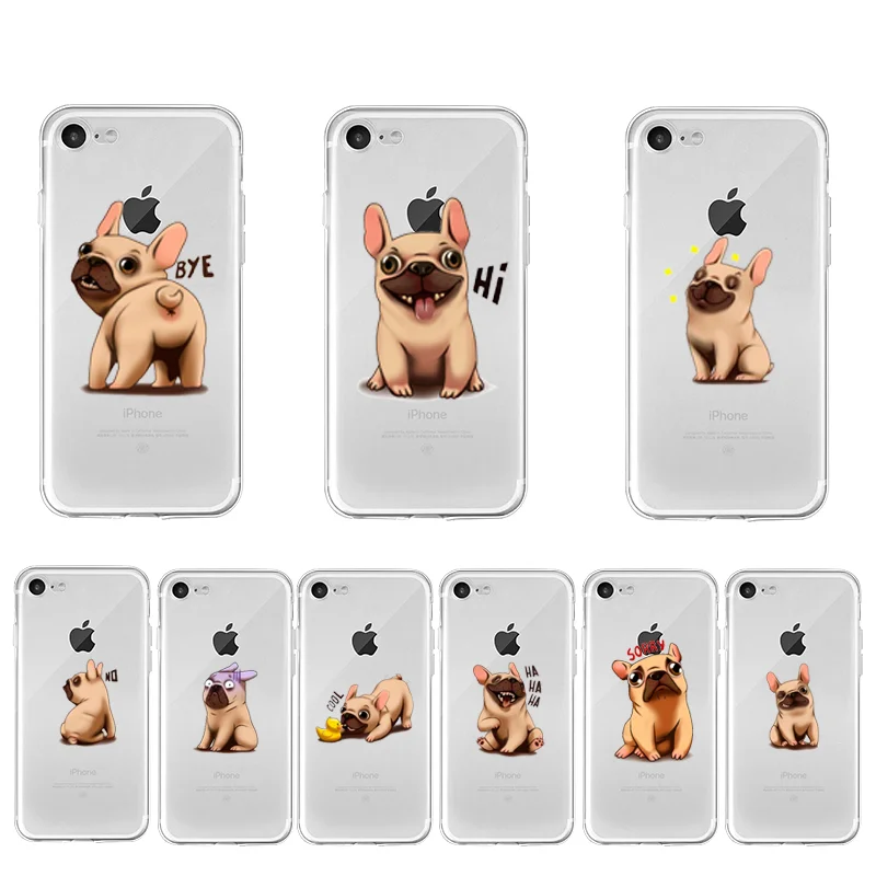 

Cartoon lovely French bulldog Phone Case For iPhone 11 12 13 pro XS Max XR X Case for iPhone 12mini 7 8 plus SE2 Case